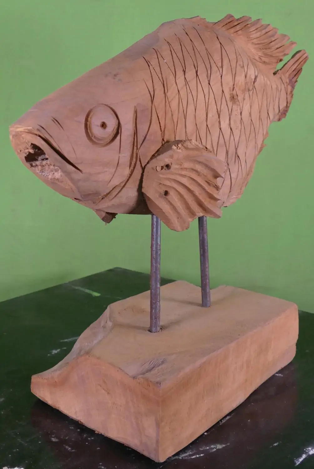  Product image 7 of the product “Carved tilapia wood on stand ”